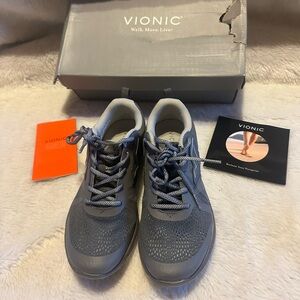 Vionic Women’s Miles 335 Charcoal Grey Size 9.5 M Lace-Up Sneakers Shoes